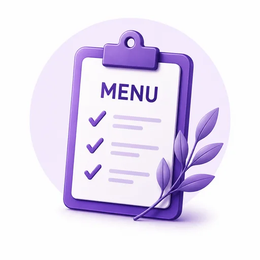 Illustration : un menu sur une planchette